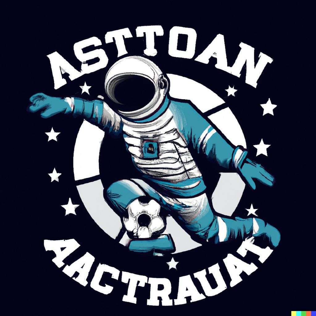 an astronaut, soccer team emblem design